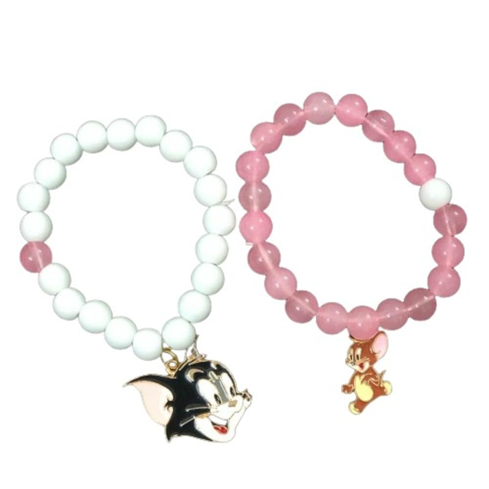 Needs Bracelets Multi Layer Stone Beads Couple-Combo Matching Best Friend Relationship Couple Bracelet tom and jerry for gift wife,special black and black one 2 Pcs (Pink) (B0D4QZVP6J) Amazon Price History, Amazon Price Tracker