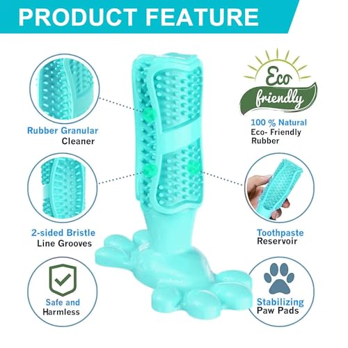 Image of Chew Toy for Dog Toothbrush Stick Dog Toys for Aggressive Chewers Interactive Toys Treats Tough Toy to Keep Them Busy Chew for Small Dogs (Blue, L)