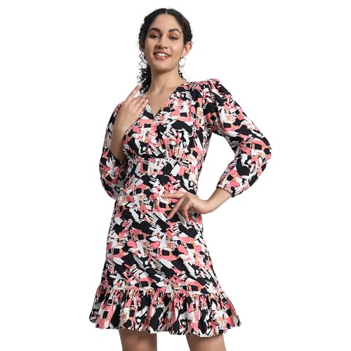 Image of Mehrang Fashion Western Dress || Stretchable Solid Sleeveles Frill Dress for Women || Western Dresses for Women || Dress for Women|| Summer Short Dresses for Women