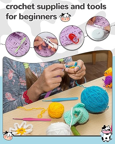 image for Aeelike Crochet Kit with Yarn for Beginner Adult, 68pcs All in One Sta