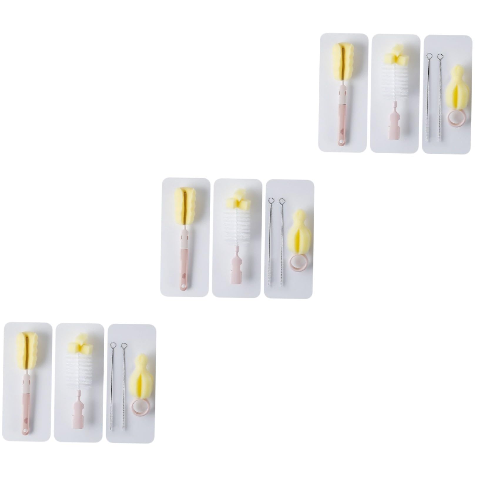 Beaupretty 3juegos Cepillo De Limpieza para Biberones Rotación Kit De Cepillo y Esponja para Limpiar Botellas y Chupetes