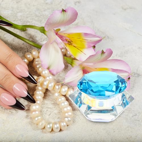 Vaso de Cristal para Arte de Uñas con Tapa Azul miniatura 5