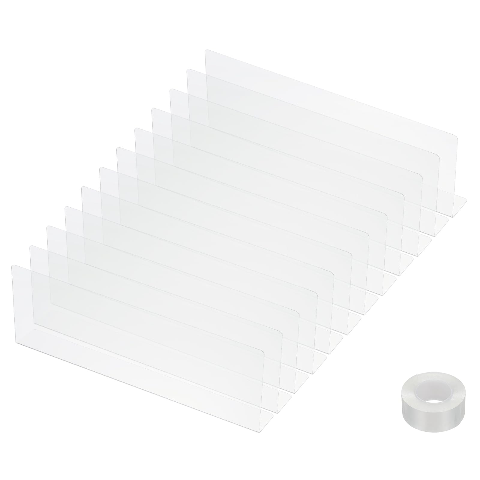 PATIKIL 12 Pack Under Couch Blocker, Acrylic Under Bed Blocker for Pets (4.72" H x 13.78" L) with Tape Clear Toys Blocker for Bed Sofa Desk Furniture