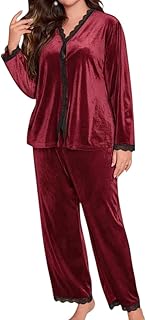 طقم بيجامة قطيفة مقاس واحد بخامة ناعمة