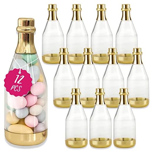 Kate Aspen Gold Metallic Mini Champagne Bottle Container (Set of 12) DIY Favor, Medium, Adult Party Favours