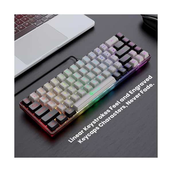 65% Gaming Keyboard, Wired Backlit Mini Keyboard, Ultra-Compact Anti-Ghosting No-Conflict 68 Keys Membrane Gaming Wired Keyboard for PC Laptop Windows Gamer - Image 3