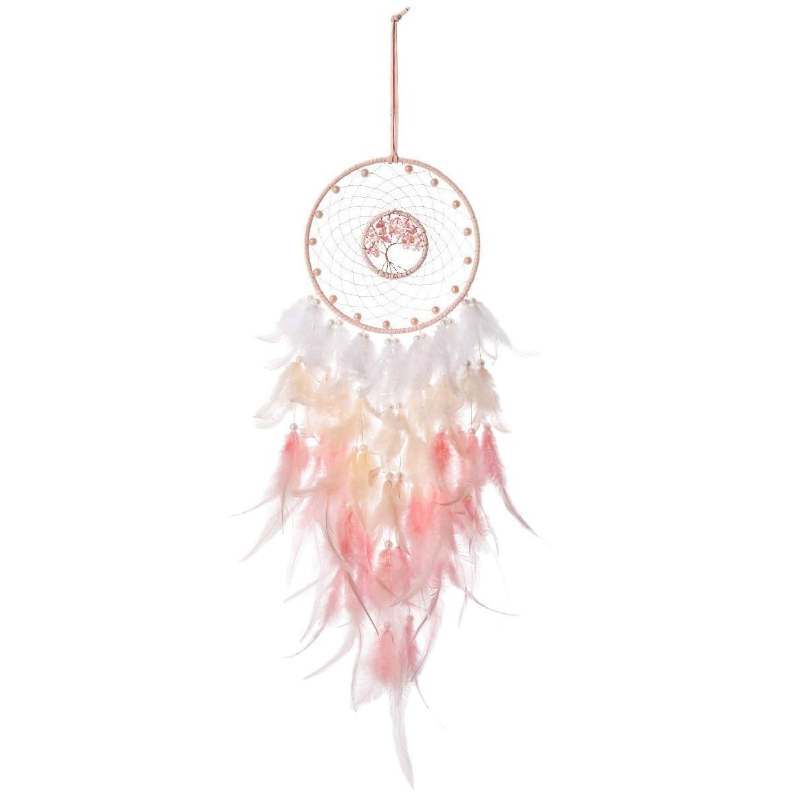 CCAIPU Dream Catcher, Tree of Life Dream Catchers with Feathers Handmade Fairy Dreamcatcher Indian Style Hanging Wall Decor for Living Room, Bedroom, Dormitory
