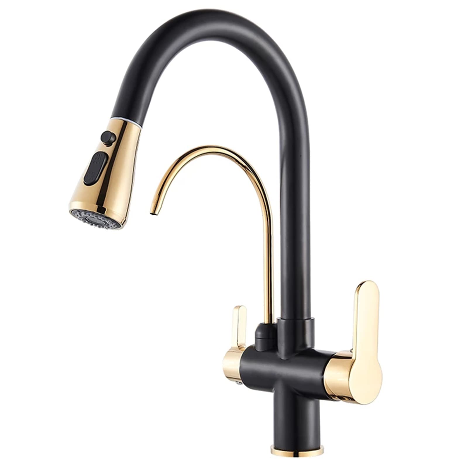 Robinet de cuisine eau potable au quotidien mitigeur évier or noir