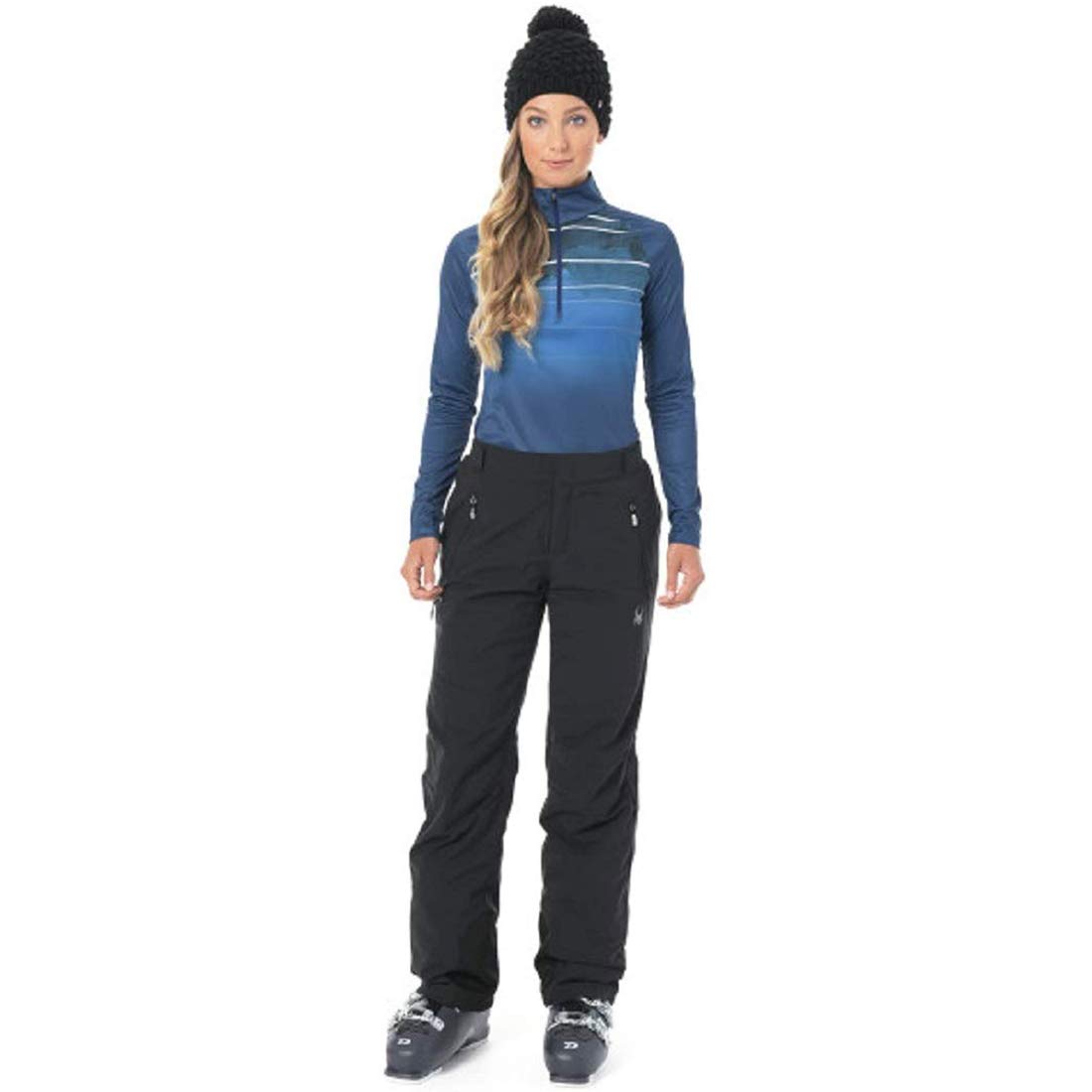 Spyder Women's Winner Gore-tex Ski Regular Fit Pants, Black/Black, 6-L