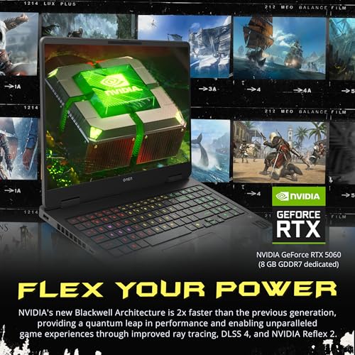 Image of HP Omen 16 inch 2K 144Hz Gaming Laptop, AMD Ryzen 9 8940HX, GeForce RTX 5060 Graphics, 32GB DDR5, 1TB SSD, 4-Zone RGB Backlit Keyboard, Copilot, Win 11 Pro, Shadow Black, 1TB Docking Station Set