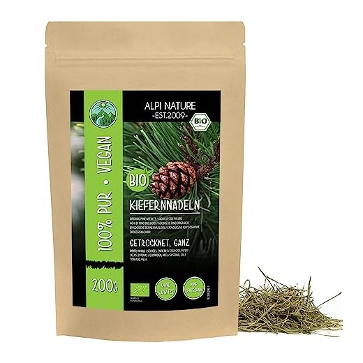 Alpi Nature Agujas de Pino Infusión Orgánica 200g, Agujas de Pino Secas Enteras, Té Orgánico Suelto