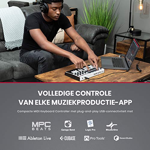 AKAI Professional MPK Mini MKIII - 25-toetsen USB MIDI Keyboard Controller met 8 lichtgevende drumpads, 8 draaiknoppen… - Image 3