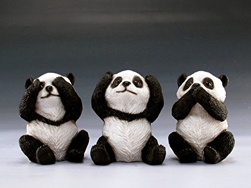 Amazon.com: Poly Resin Hear Speak See No Evil Panda Bears Figurine