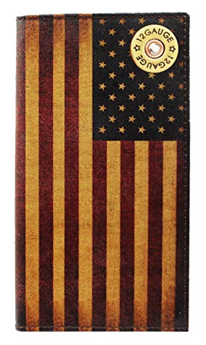 Custom 12 Gauge Shotgun Nocona Classic US Flag Long Wallet