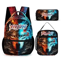 Wolf Backpack 1 With Lunch Bag Pencil Bag Custom