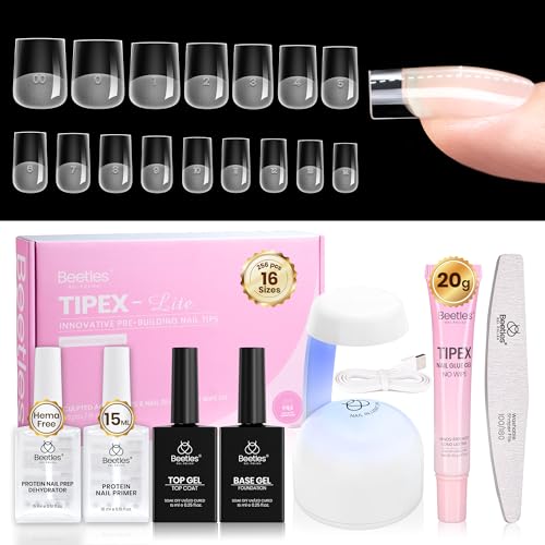 Beetles Tipex Lite Nail Tips Kit with Dehydrator & Primer,