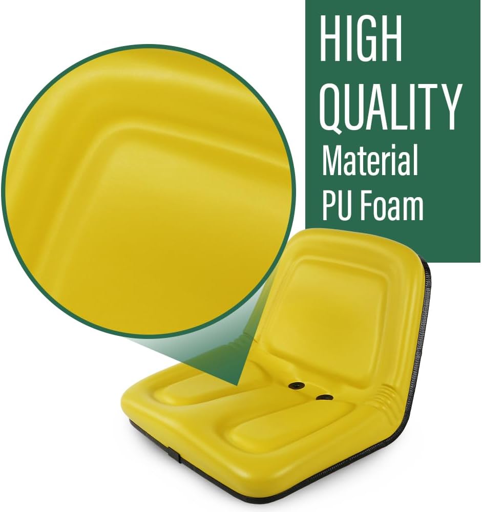 LQI Lawn Mower Garden Tractor Seat Yellow Compatible with John Deere Mowers STX30 STX38 130 160 165 170 175 180 185 110 With Drain Holes GG420-32959, MG861683