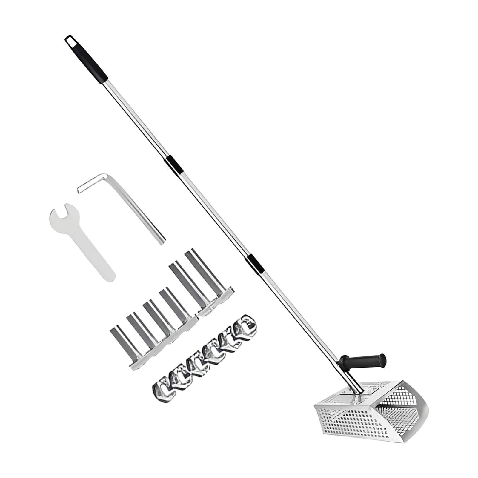 Pala para Detector de Metales Antideslizante de Acero Inoxidable para | Criba de desmontable Para excavar y tamizar en la playa, buscar tesoros, adultos, verano