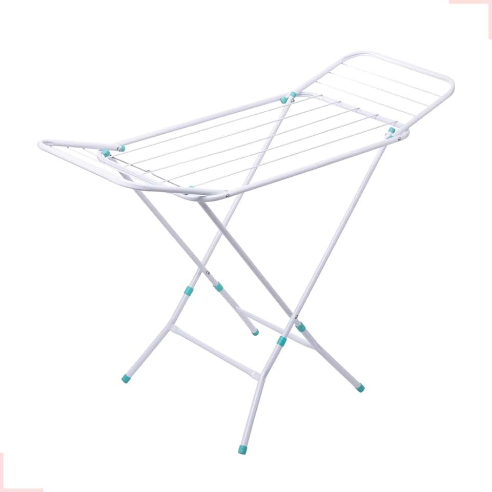 Varal Portátil De Chão Com Abas Dobráveis Não Enferruja (Branco)