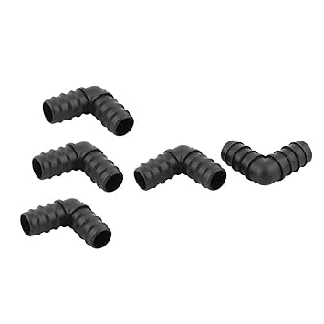 Ubersweet Plastic Garden Irrigation Water Pipe Adapter Barbed Elbow Fitting Connector 5pcs