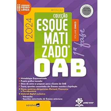 Capa do livro Oab Esquematizado - 1ª Fase - Volume Único - 11ª edição 2024