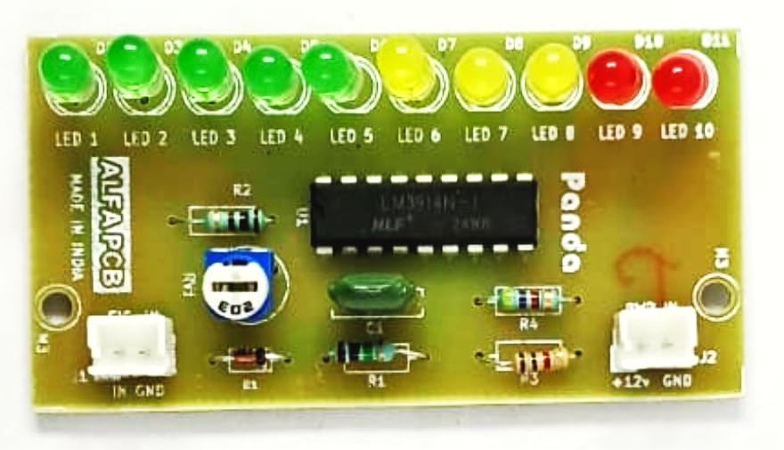 Faith Electro LM3914 LM3915 10 LED Sound Level indicator for Audio Amplifiers - Assembled Board-picture-15