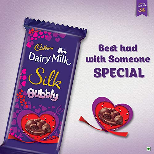 Image of Cadbury Dairy Milk Silk Bubbly Valentine Chocolate Bar, 6 X 50 Gm, 300 Gm