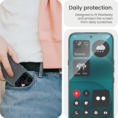 Image of ArmourPro Tempered Glass for Nothing Phone (4A) Pro with Back Clear Membrane Guard, Edge to Edge Screen Protector, Anti-Bubble, Anti-Fingerprint, Oil Resistant, Installation Kit | Black