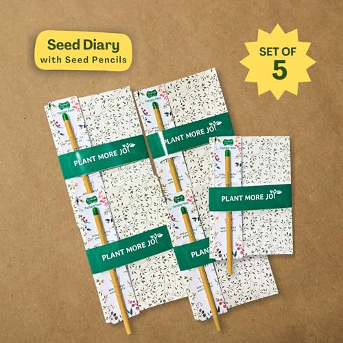 Image of Bombay Greens Seed Diary with Plantable Pencils Bio degradable Eco-Friendly Stationery for Corporate Gifting | Sustainable Gifts with Pencils Card - Pack of 5