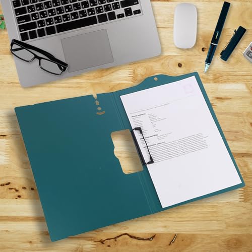 Image of Tarkan A4 Size Clipboard File Folder with Adjustable Strap, Pack of 2, for Home, School, Office Use (Pink and Green)