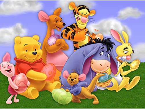 WHYCJXWL Diamond Art Kits for Adults and Kids Full Drill Round Rhinestone Paint with Diamonds Winnie The Pooh Diamond Painting (12X16 Inch)