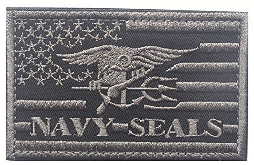 Phoenix Ikki Navy SEALs ネイビーシールズ 特殊部隊 星条旗 USA アメリカ軍 米国 国旗 タクティカル ミリタリー サバゲー 布 刺繍 PVC パッチ ワッペン 腕章 紋章 マジックテープ アップリケ greyのサムネイル