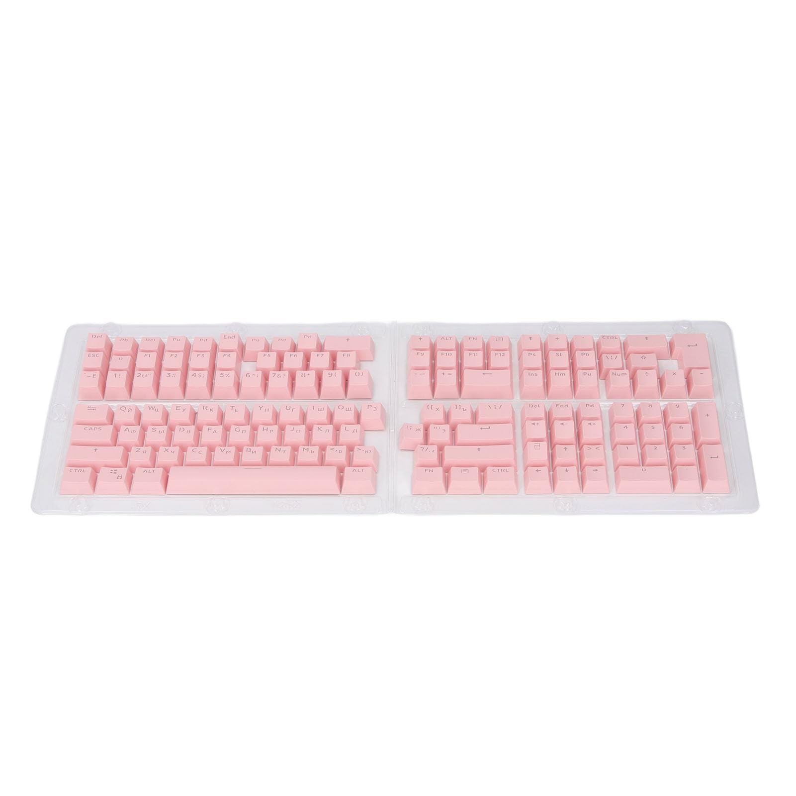 132 KLUCZ Rosyjski Zestaw Keycap Oemeyboard - Ergonomic Matte Wykończenie ABS Keycaps61 62 64 68 84 87 104 108 Mechaniczne Klawiatury (PINK)