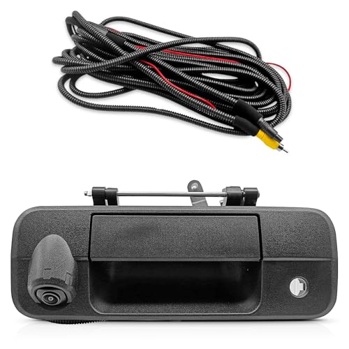 Image of PartsFlow 69090-0C051 Tailgate Handle Backup Camera Compatible With Toyota Tundra 2007-2013 Classic Tailgate Reversing Rear View Park Assist Camera RCA Plug Replaces 86790-34011 86790-34030