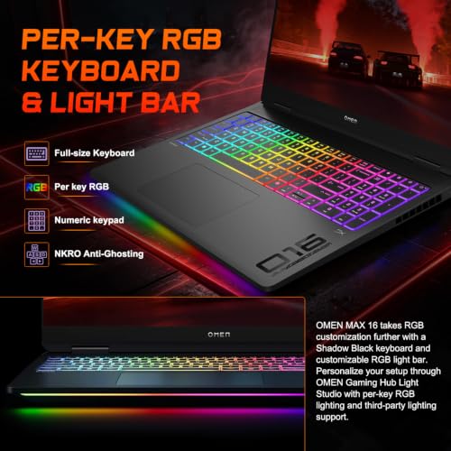 Image of HP Omen Max 16 inch 240Hz Ryzen AI 9 HX 375 & 5080 Gaming Laptop, 64GB DDR5+2TB