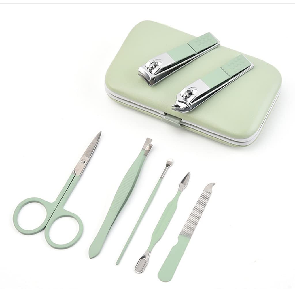 Set de Cuidado de uñas de 7 Piezas, Personal y portátil con Lima incorporada, Ideal para Hombres y Mujeres. Manicura en casa o de Viaje.