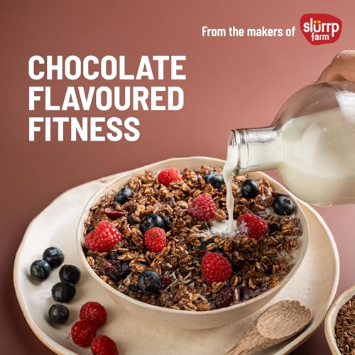 Image of Mille High PROTEIN Chocolate Oatmeal with Fruit & Nuts | Power of 5 grains - Oats, Ragi, Jowar, Barley, Wheat | Flax seeds, Almonds, Raisins | Healthy High Fibre Breakfast Cereal | 400g