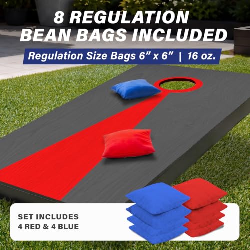 Image of GoSports 4 x 2 ft Regulation Size Wood Cornhole Boards - 10 Vintage Wood Designs (Choose Your Style)