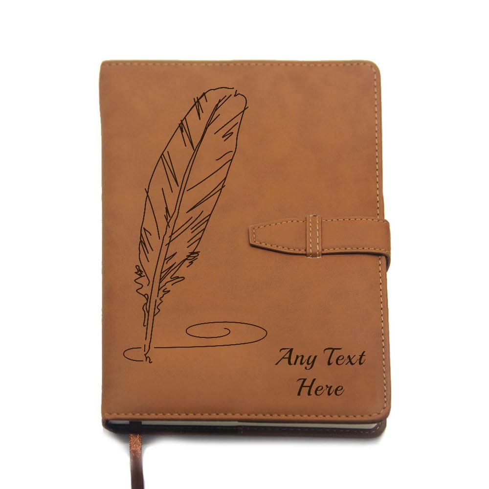 EDSG Personalised Notebook Leather Journal Notebook A5 Diary with Any Text Teacher Gifts for Women Men Thank You Teacher Gifts for Tutor Teaching Assistant Graduation Christmas (Brown)