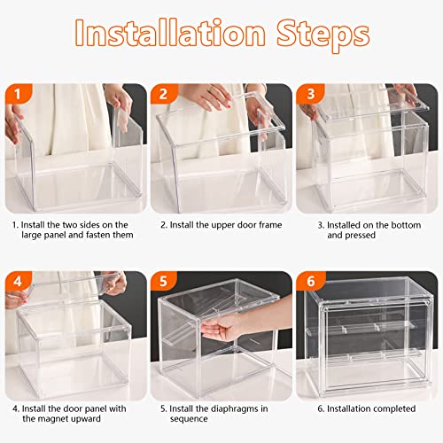 Vitrine aus Acryl,Schaukasten Vitrine Aufbewahrungsbox Abnehmbar Puppenvitrine mit Magnetisch Transparent Display Ständer für Sammlerstücke Action-Figuren Miniaturfiguren Home Lagerung 27x18x22 cm