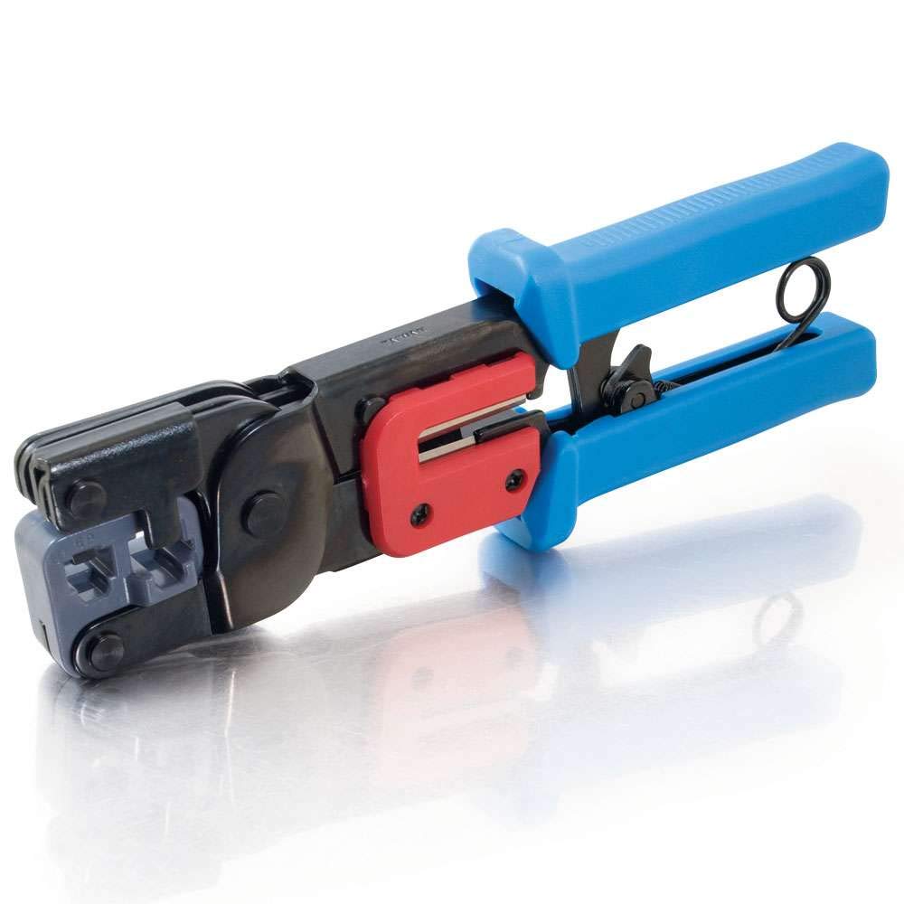 C2G 19579 RJ11/RJ45 Crimping Tool with Cable Stripper, TAA Compliant - TAA Compliant