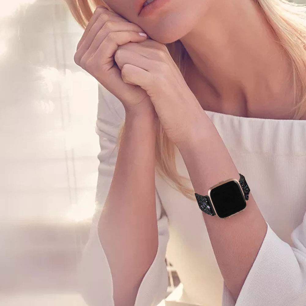 Amazon.com: JOHIPI Bling Bands Compatible with Fitbit Versa  display picture 1