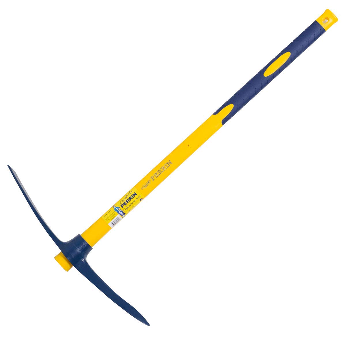 Outils Perrin Pioche Terrassier Oeil Rond avec Emmanché Trigripp 90, 2.5 kg