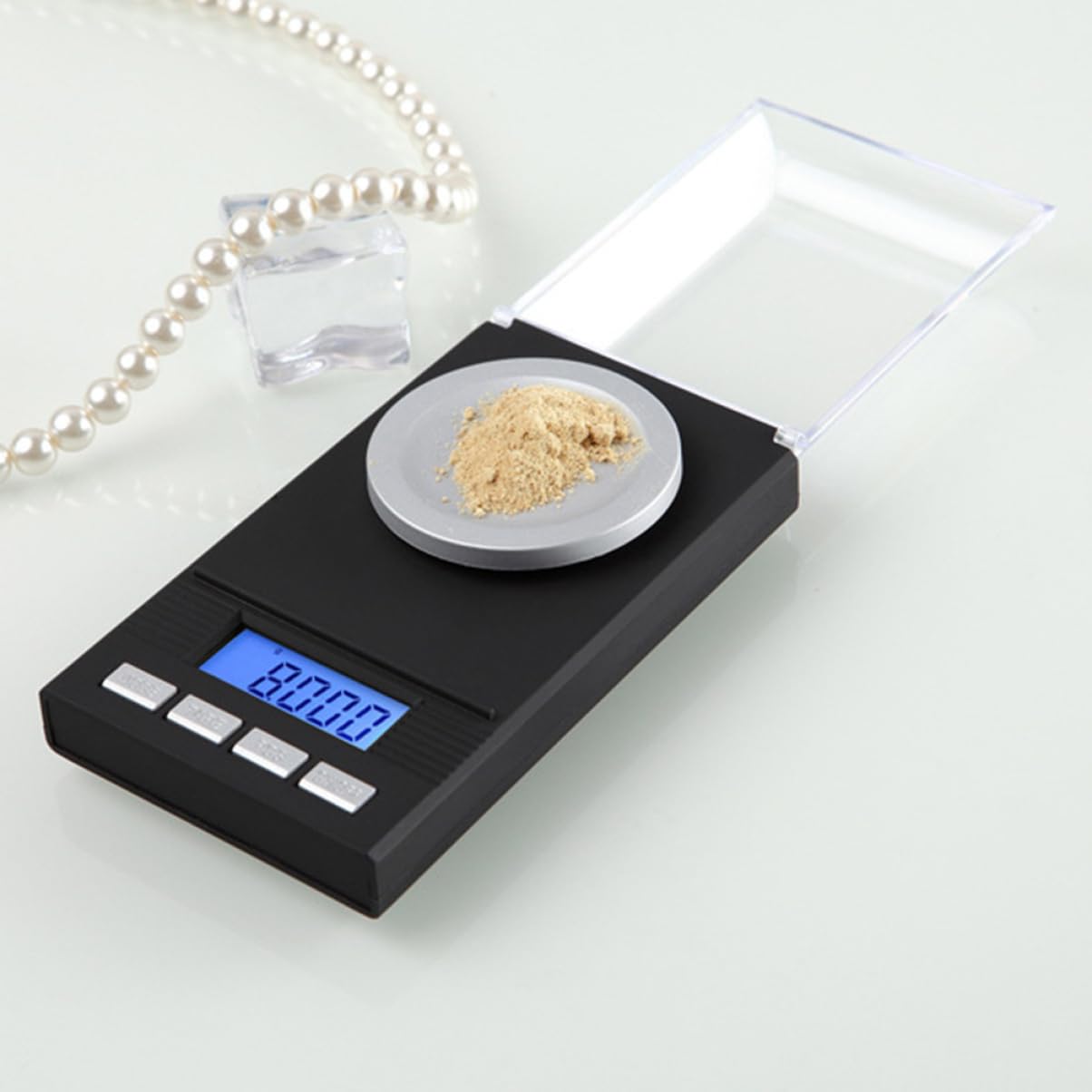 DECHOUS 50g Mini Electronic Jewelry Scale Gram Scale Digital Display for Jewelry Weights Calibration