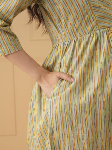 Image of The Mom Store Maternity and Nursing Dress | Pre and Post Pregnancy Dress for Womens | Zipper /Button Opening | Causal Wear | Trendy Stylish Causal Dresses for New Moms