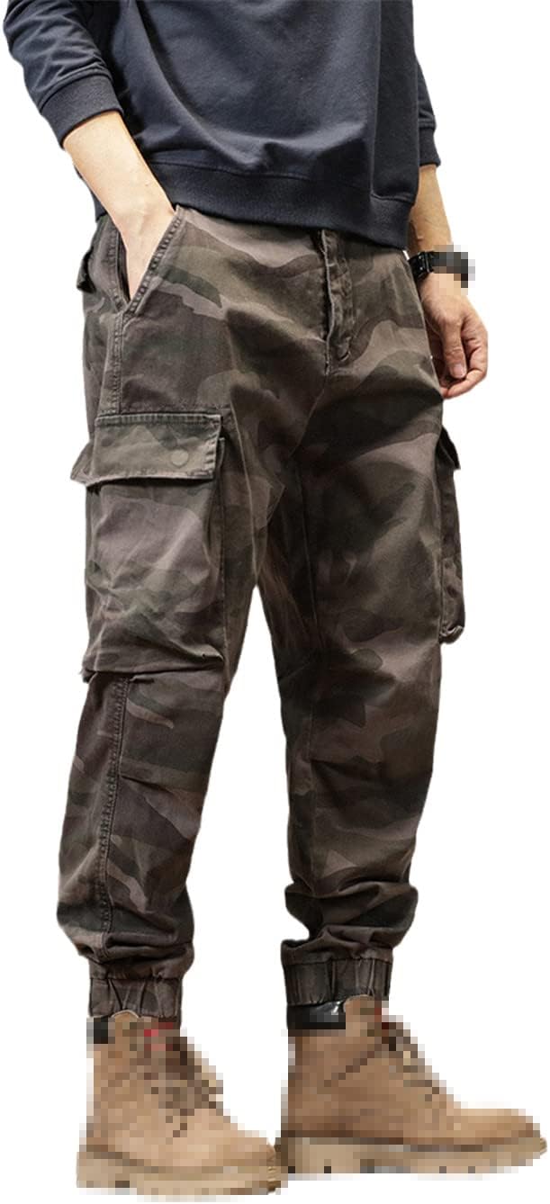 keusyoi Spring Camo1 Cargo Pants Men Multi-Pockets Workwear Baggy Joggers Military Cotton Casual Tactical Trousers