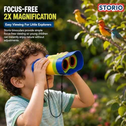 Image of Storio Binoculars for Toddlers & Kids | Educational Outdoor Exploration Toy for Boys & Girls Age 3+ | Safe, Lightweight & Shockproof Binoculars | Perfect Easter Basket Gift or Birthday Present