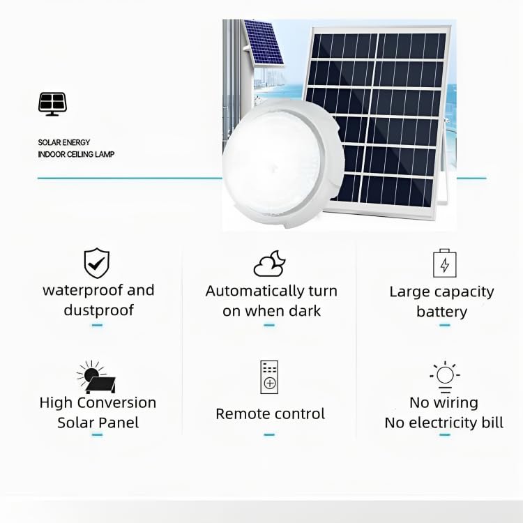 hardoll 300W Solar Light Outdoor LED Waterproof Garden Indoor Ceiling Lamp