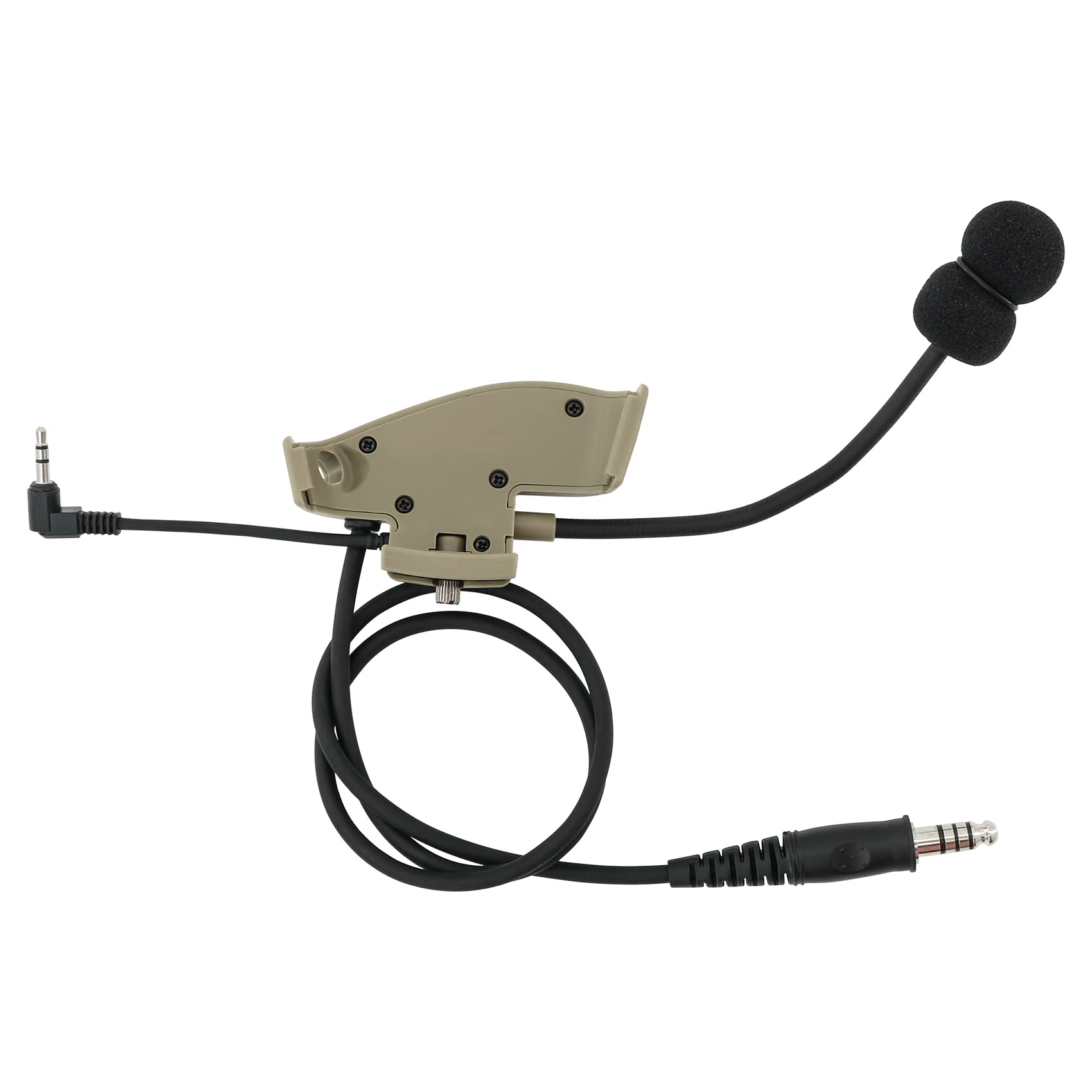 Microfono e PTT per cuffie Howard Leight Impact Sport con cancellazione del rumore Airsoft (Tan)
