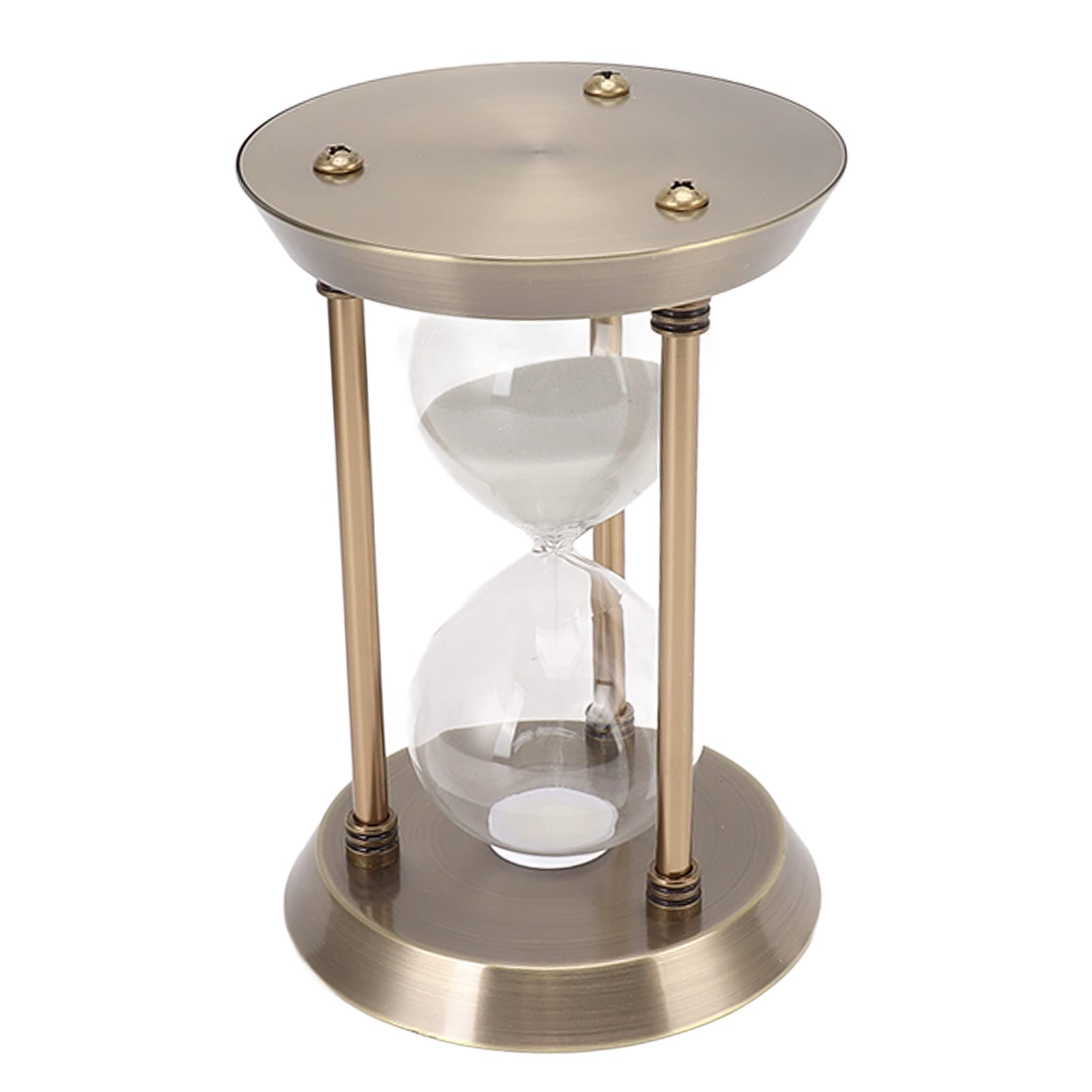 Akozon Elegante Clessidra in Metallo con Timer a Sabbia: un Orologio a Sabbia Vintage Decorativo per la Casa o l'ufficio (M 30 min)